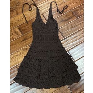 Crochet Brown Summer Dress